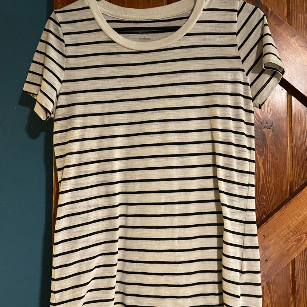 Mossimo Supply Co. Black and Cream Striped Tee